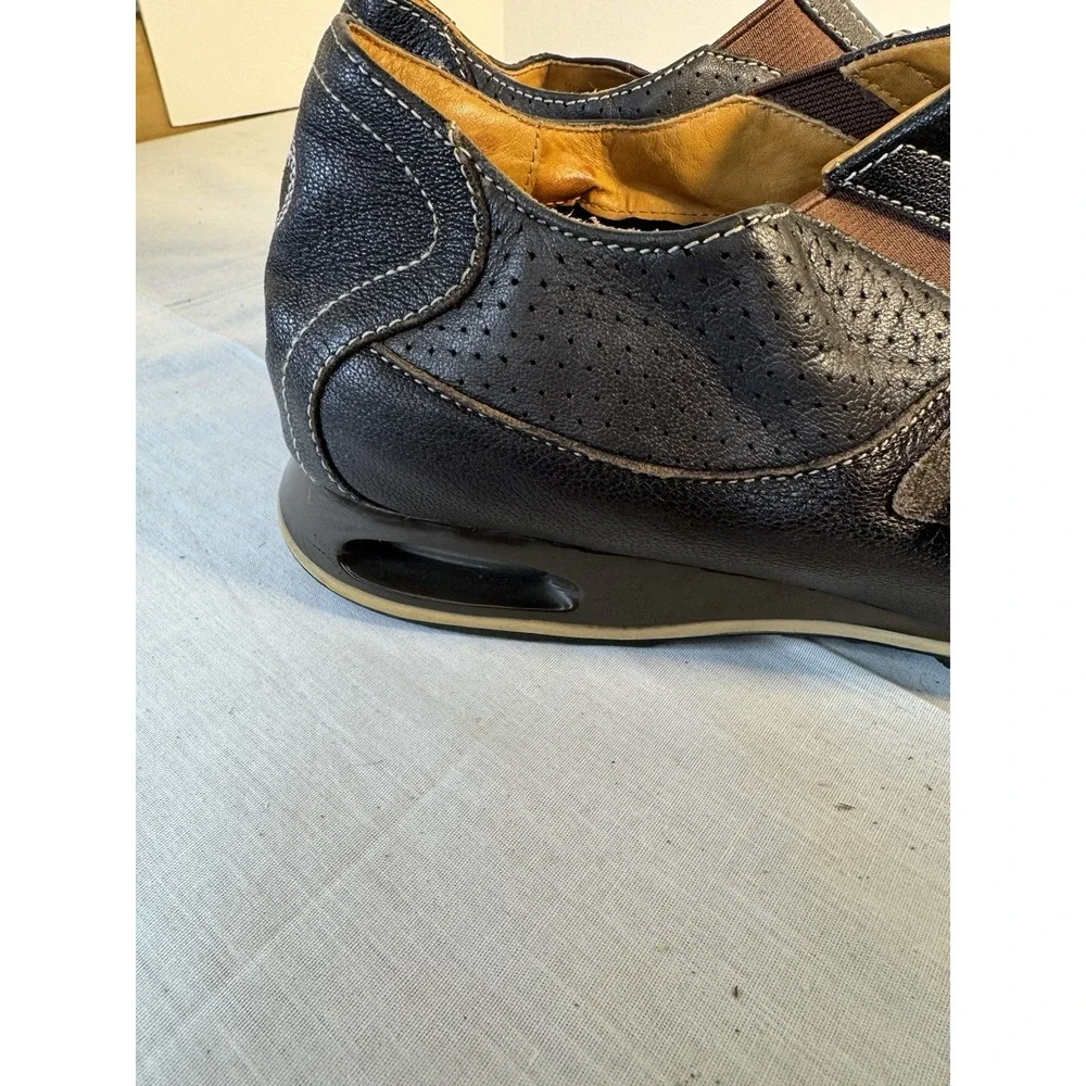 Cole Hann & Nike Collab Leather Loafers Shoes Brown Perforated Strap Size 10M